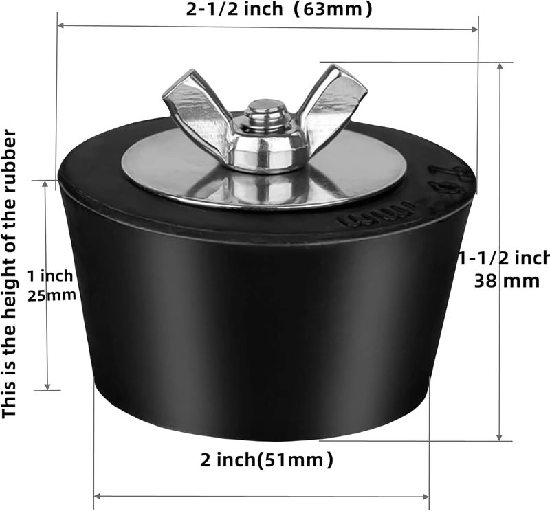 ADKUN 2 1/2 inch Pool Winterizing Plug Premium 2" to 2.5",PVC/Steel Expansion Pipe Plug，Swimming Pool Winter Expansion Plugs with SS Screw, Stainless Steel Bolts - Image 2